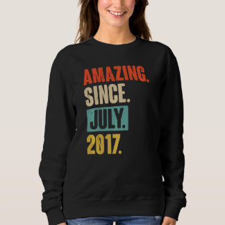 Amazing Since July 2017 5 Year Old 5th Birthday Sweatshirt