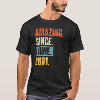 Amazing Since June 2001 21 Year Old 21st Birthday T-Shirt