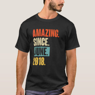Amazing Since June 2018  4 Year Old 4th Birthday G T-Shirt