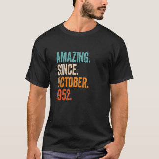 Amazing Since October 1952 70th Birthday T-Shirt