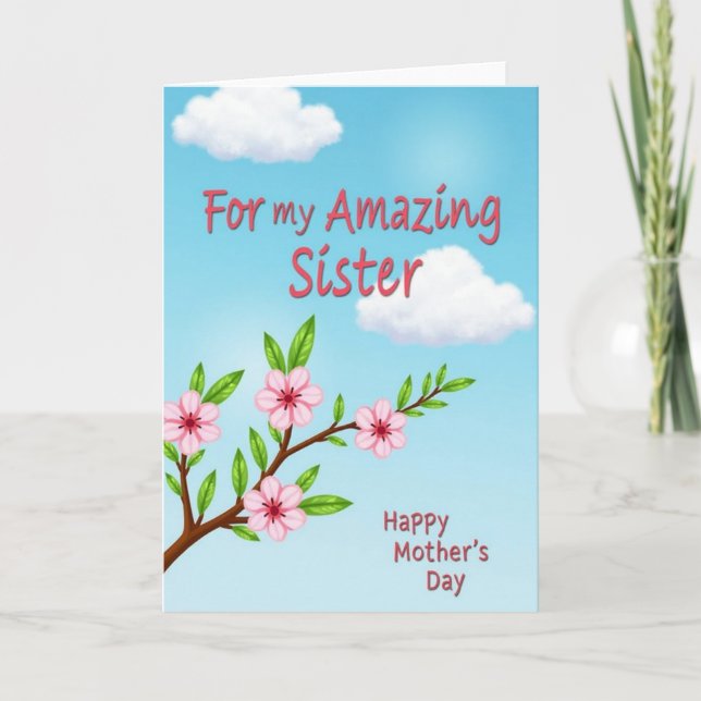 Amazing Sister Blossoms Card (Front)