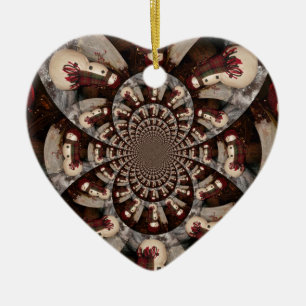 Amazing Snowman Ceramic Ornament