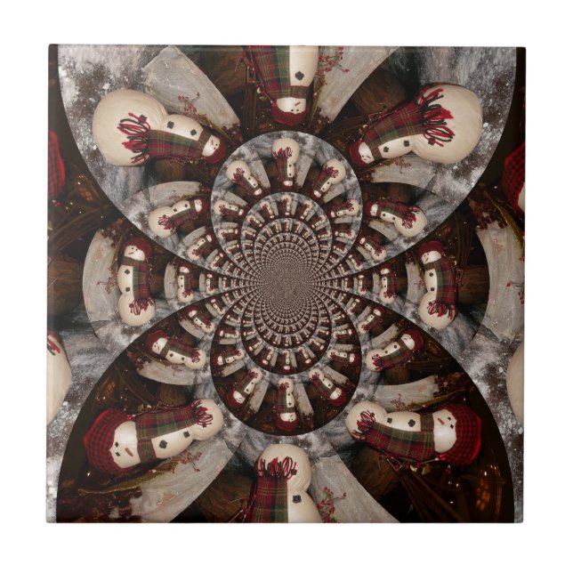 Amazing Snowman Ceramic Tile (Front)