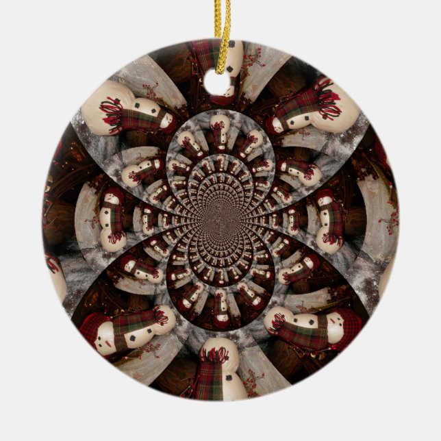 Amazing Snowman Ceramic Tree Decoration (Front)