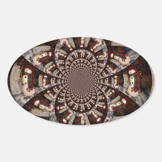 Amazing Snowman Oval Sticker (Front)