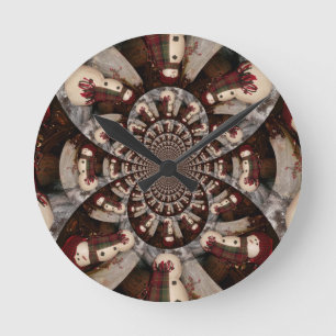 Amazing Snowman Round Clock