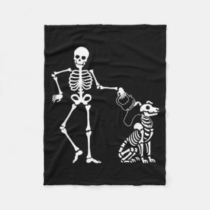 Amazing Spooky Creepy Halloween Design Skeleton Fleece Blanket