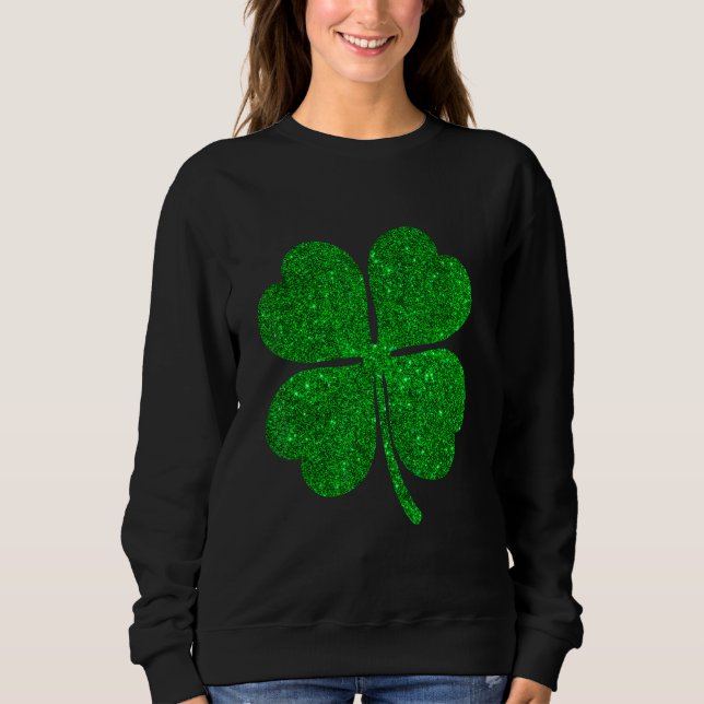 Amazing St  Patrick's Day Irish Giltter Shamrock M Sweatshirt (Front)