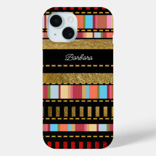 Amazing Striped Pattern With Her Name iPhone 15 Case