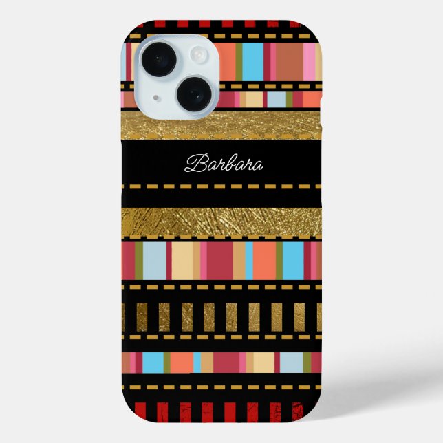 Amazing Striped Pattern With Her Name Case-Mate iPhone Case (Back)