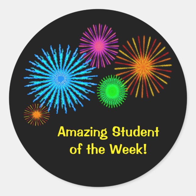 Amazing Student of the Week Classic Round Sticker (Front)