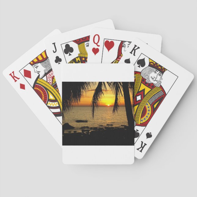 Amazing Sunset at the Beach Playing Cards (Back)