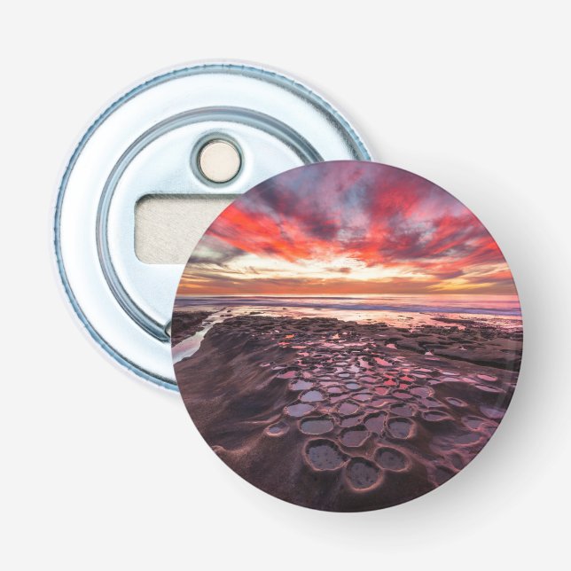 Amazing sunset at the tide pools bottle opener (Front)
