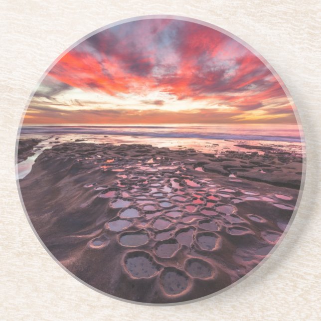 Amazing sunset at the tide pools coaster (Front)