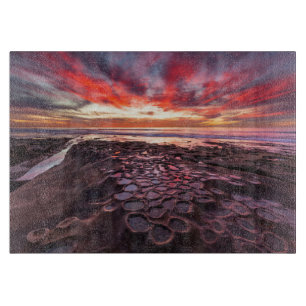 Amazing sunset at the tide pools cutting board