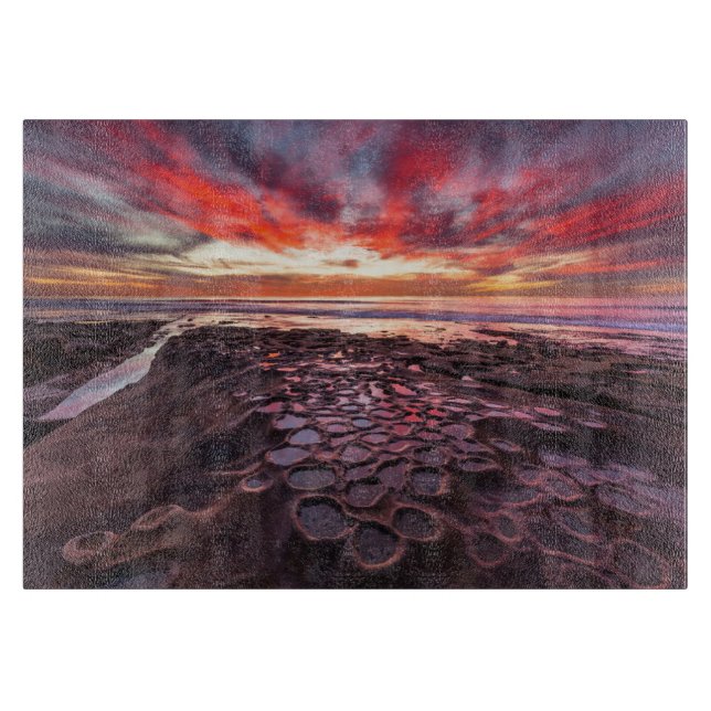 Amazing sunset at the tide pools cutting board (Front)