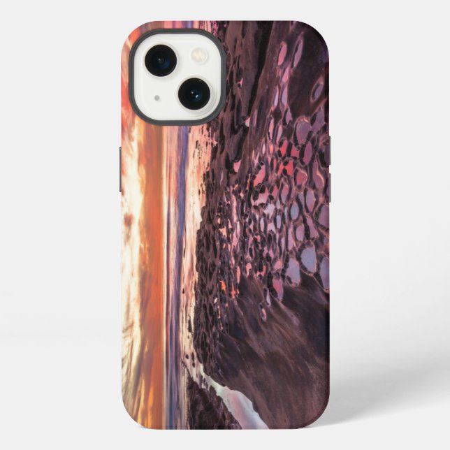 Amazing sunset at the tide pools iPhone case (Back)