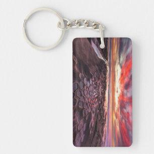 Amazing sunset at the tide pools key ring