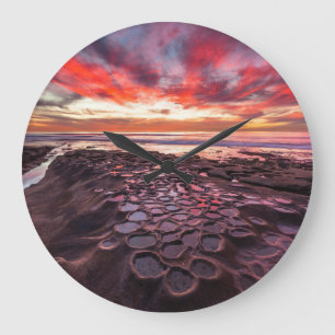Amazing sunset at the tide pools large clock