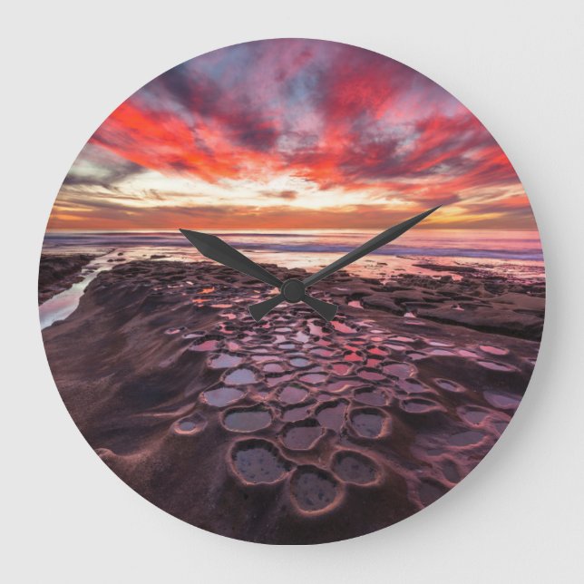 Amazing sunset at the tide pools large clock (Front)