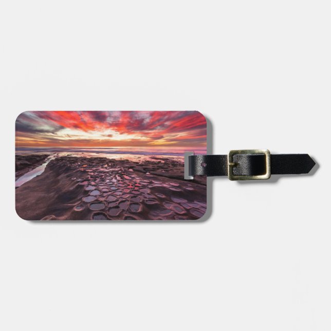 Amazing sunset at the tide pools luggage tag (Front Horizontal)
