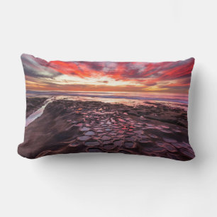Amazing sunset at the tide pools lumbar cushion