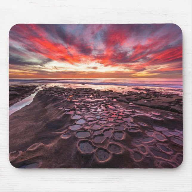 Amazing sunset at the tide pools mouse pad (Front)