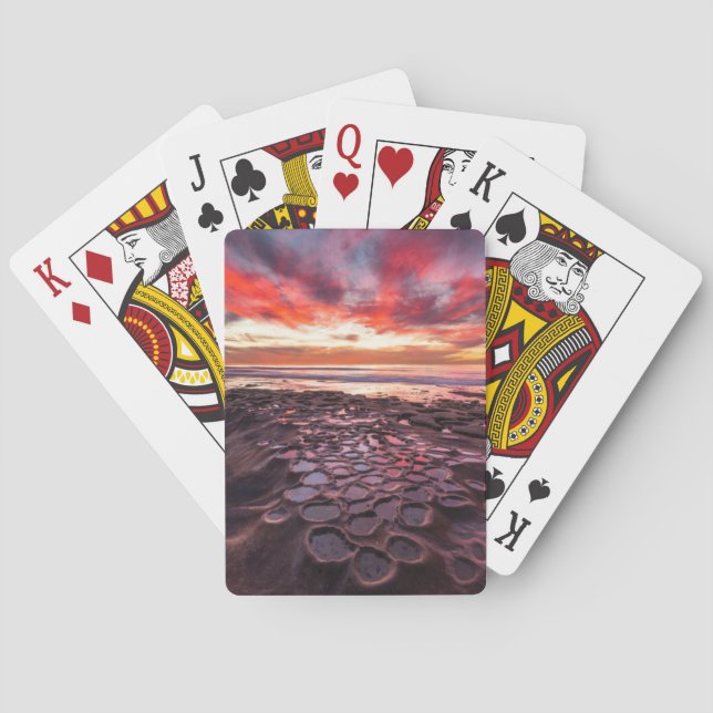 Amazing sunset at the tide pools playing cards (Back)