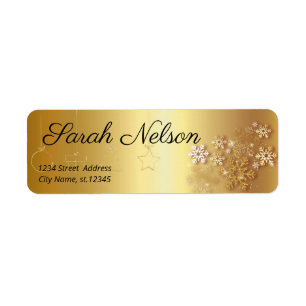 Amazing, Sweet, Beautiful Gold Christmas Label Return Address Label