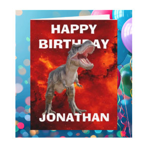 Amazing T REX Dinosaur birthday card
