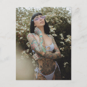 Amazing ! Tattooed Beauty  Bikini Girl Photo Postcard