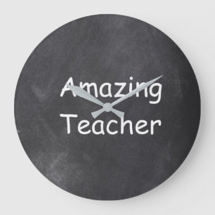 Amazing Teacher Chalkboard Design Gift Idea Large Clock