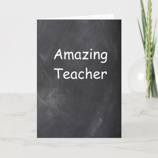 Amazing Teacher Chalkboard Design Thank You Card (Front)