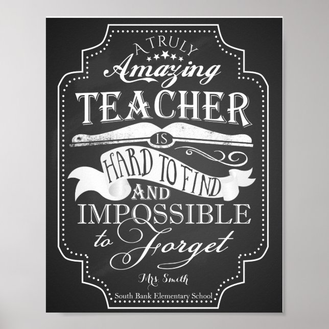 Amazing teacher is impossible to forget poster (Front)