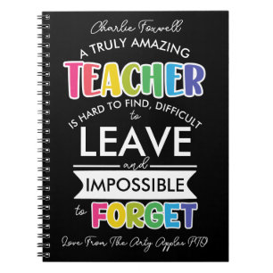 amazing Teacher retirement leaving gift Notebook