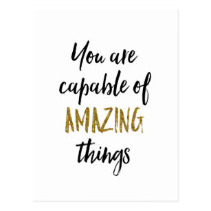 Amazing Things Motivational Quote Postcard