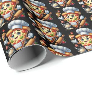 Amazing tiled baking pizza party tiled  wrapping paper