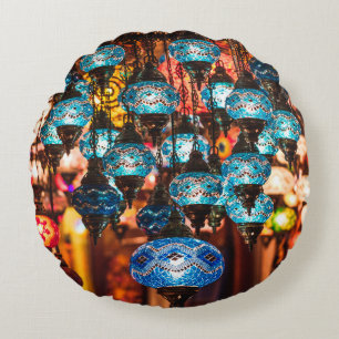 Amazing traditional handmade turkish lamps in souv round cushion