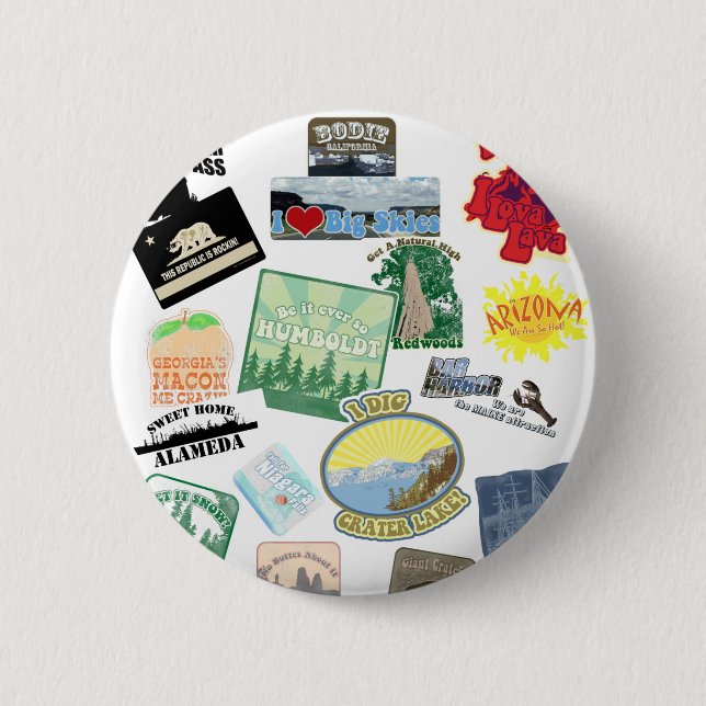 Amazing Travel Collage 6 Cm Round Badge (Front)