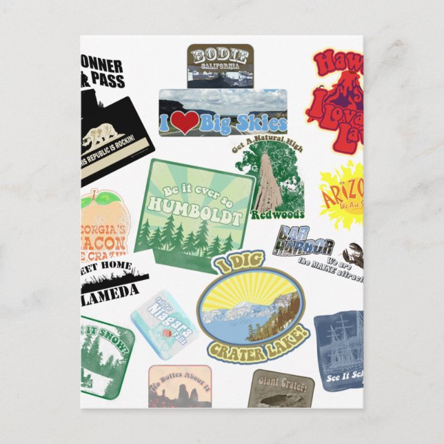 Amazing Travel Collage Postcard (Front)