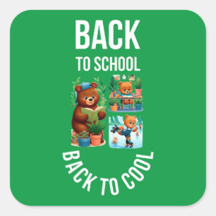 Amazing typography Back to school design Square Sticker