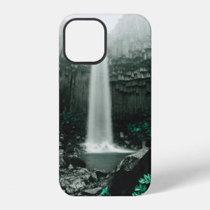 Amazing view of Svartifoss waterfall. Scenic image iPhone 12 Case