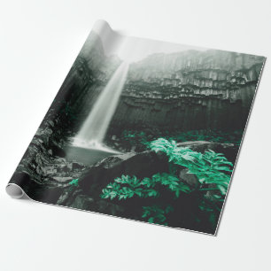 Amazing view of Svartifoss waterfall. Scenic image Wrapping Paper