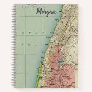 Amazing Vintage Map of Israel Notebook