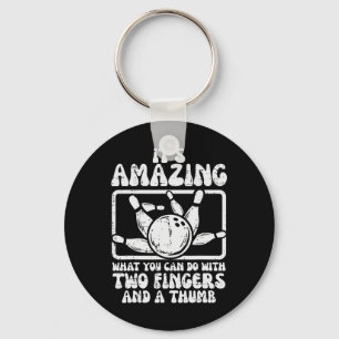 Amazing What You Can Do 2 Fingers Thumb Bowling Fu Key Ring