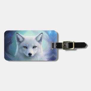 Amazing White Snow Fox on Icy Land Luggage Tag