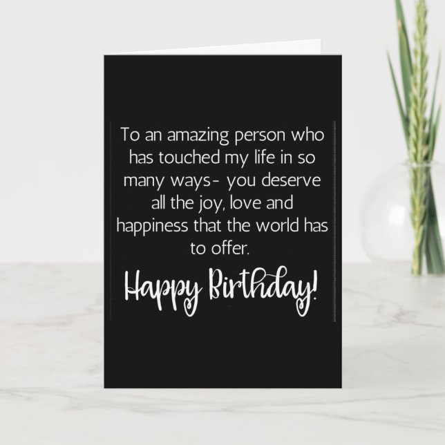 AMAZING WISHES FOR AN AMAZING PERSON ON BIRTHDAY CARD (Front)