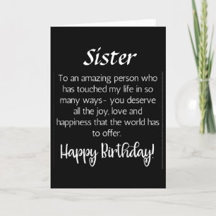 AMAZING WISHES FOR MY **SISTER'S** BIRTHDAY  CARD