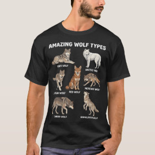 Amazing Wolf Types Animal Species Wolves T-Shirt