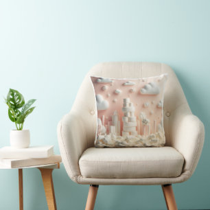 amazing world marshmallow with pink background cushion